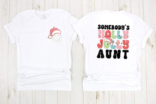 Christmas Aunt Holly Jolly T-shirt