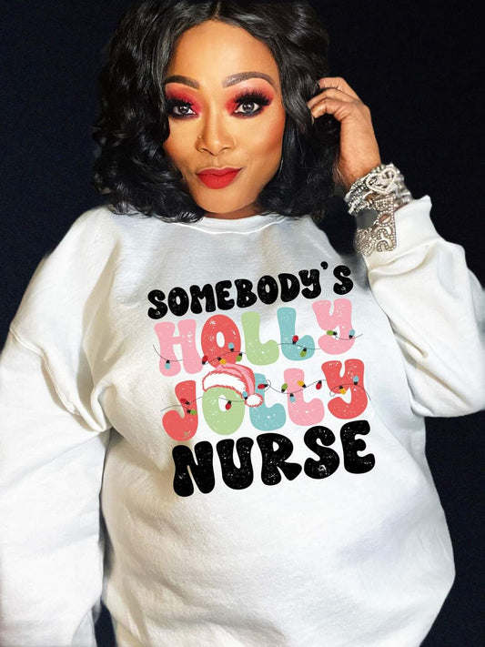 Christmas Holly Jolly Nurse T-shirt