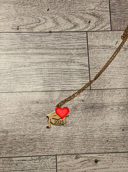 Engraved Grad Cap Necklace
