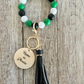 Green Black and White Wristlet