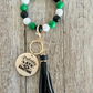 Green Black and White Wristlet