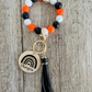 Orange Black and White Wristlet