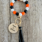 Orange Black and White Wristlet