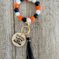 Orange Black and White Wristlet
